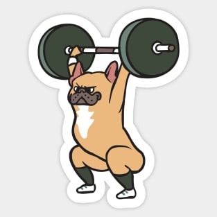 The snatch weightlifting French Bulldog Sticker